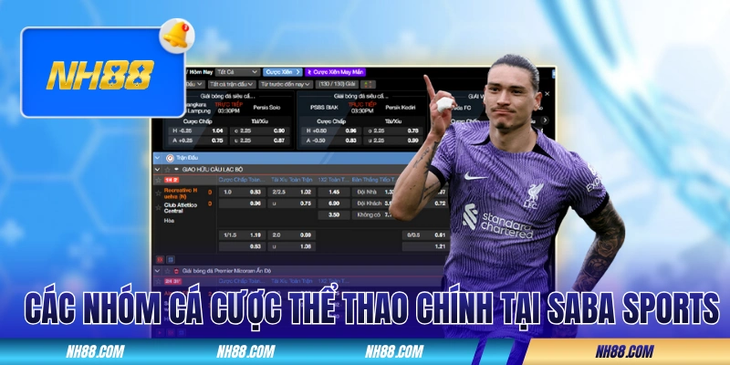 Các nhóm cá cược thể thao chính tại SABA Sports